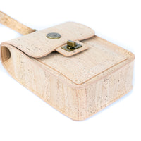 Cork Crossbody Phone Bag – Natural & Black Cork | Vintage Twist Lock
