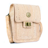 Cork Crossbody Phone Bag – Natural & Black Cork | Vintage Twist Lock