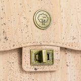 Cork Crossbody Phone Bag – Natural & Black Cork | Vintage Twist Lock