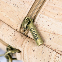 Cork Crossbody Phone Bag – Dual Zipper Vegan Sling Purse