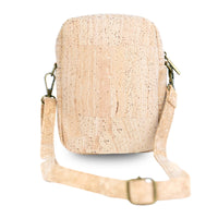 Cork Crossbody Phone Bag – Dual Zipper Vegan Sling Purse