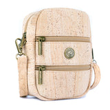 Cork Crossbody Phone Bag – Dual Zipper Vegan Sling Purse
