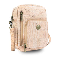 Cork Crossbody Phone Bag – Adjustable Vegan Shoulder Purse with Multi-Pockets