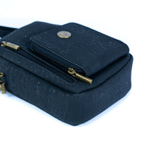 Cork Crossbody Phone Bag – Adjustable Vegan Shoulder Purse with Multi-Pockets