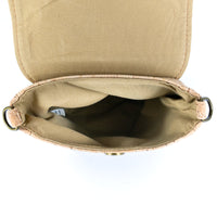 Natural Cork Crossbody Phone Bag with Vintage Turn Lock