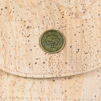 Natural Cork Crossbody Phone Bag with Vintage Turn Lock