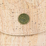 Natural Cork Crossbody Phone Bag with Vintage Turn Lock