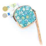 Square Cork Coin Purse with Wrist Strap