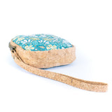Square Cork Coin Purse with Wrist Strap