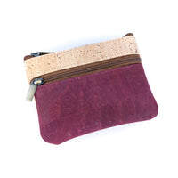 Minimalist Cork Coin Purse with Dual Zippers