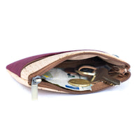 Minimalist Cork Coin Purse with Dual Zippers