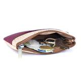 Minimalist Cork Coin Purse with Dual Zippers