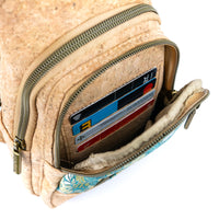 Cork Sling Bag with Printed Front Panel –-Lightweight Eco-Friendly Crossbody