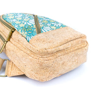 Cork Sling Bag with Printed Front Panel –-Lightweight Eco-Friendly Crossbody