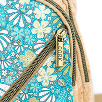 Cork Sling Bag with Printed Front Panel –-Lightweight Eco-Friendly Crossbody
