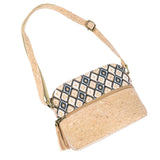 Natural Cork Tassel Crossbody Bag with Zip Pocket