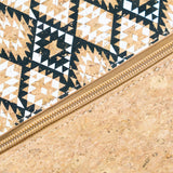 Natural Cork Tassel Crossbody Bag with Zip Pocket