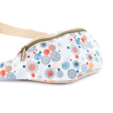Colorful Cork Waist Bag – Vibrant Circular Print Sustainable Fanny Pack