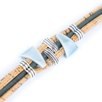 Geometric Ceramic Cork Bracelet | Handmade in Portugal   BR-476-MIX-5