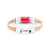 2mm Natural Cork Bracelet with Ceramic Long Beads – Handmade Eco-Friendly Accessory