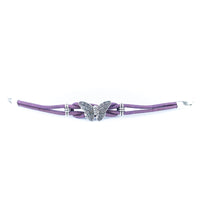 Butterfly Cork Bracelet – Handmade 3mm Portuguese Natural Cork Wire with Vintage Alloy Butterfly