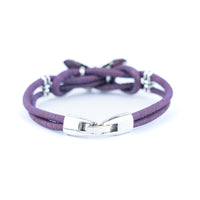 Butterfly Cork Bracelet – Handmade 3mm Portuguese Natural Cork Wire with Vintage Alloy Butterfly