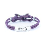 Butterfly Cork Bracelet – Handmade 3mm Portuguese Natural Cork Wire with Vintage Alloy Butterfly