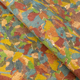 Colorful Mosaic Cork Fabric – Artistic Vegan Material for Designers