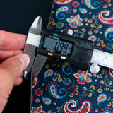 Dark Blue Paisley Cork Fabric – Sustainable Boho Material for Crafts & Design