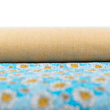 Blue Daisy Cork Fabric – Bright Floral Vegan Cork Material