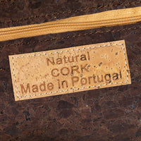 Natural Cork Handbag – Vegan Two-Tone Shoulder Bag with Front Pocket