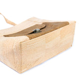 Natural Cork Handbag – Vegan Two-Tone Shoulder Bag with Front Pocket
