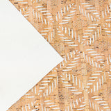 Natural Cork Fabric with White Geometric Pattern – Vegan Designer Material