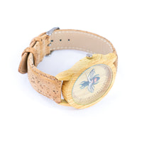 Corkadia Women's Bee Motif Cork Strap Watch - Natural & Unique