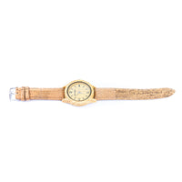 Corkadia Unisex Roman Numeral Cork Watch - Wood Grain Dial
