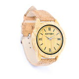 Classic unisex cork watch with Roman numerals and eco-friendly strap.