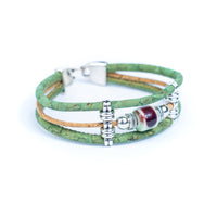 Ceramic Bead handmade Natural Cork Bracelet  BR-292-MIX-4