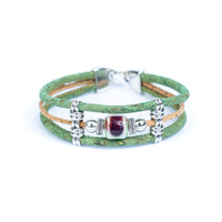 Ceramic Bead handmade Natural Cork Bracelet  BR-292-MIX-4