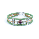 Ceramic Bead handmade Natural Cork Bracelet  BR-292-MIX-4