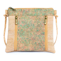 Cork Crossbody Bag with Dual Front Zippers – Compact & Sustainable BAGP-319