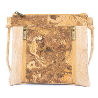 Cork Crossbody Bag with Dual Front Zippers – Compact & Sustainable BAGP-319