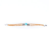 Turquoise Cork Bracelet Women - Handmade Eco