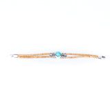 Turquoise Cork Bracelet Women - Handmade Eco