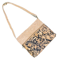 Women's cork crossbody bag - Portuguese pattern with shoulder strap