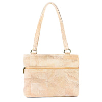 Cork Shoulder Bag with Double Zipper Pockets