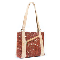 Cork Shoulder Bag with Double Zipper Pockets