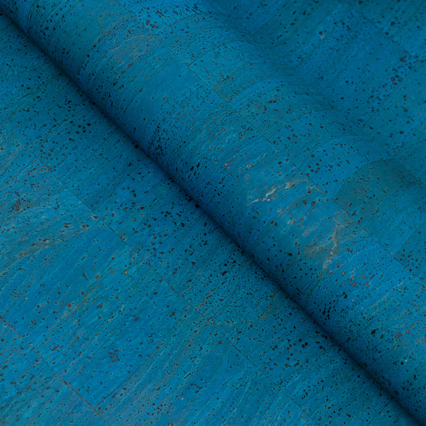 Deep Ocean Blue Cork Fabric