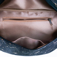 Eco-Friendly Sling Bag: Golden Sparkle & Natural Cork