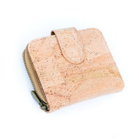 Eco-Chic Cork Women's Wallet in Dual Colors with Vintage Bronze Zipper