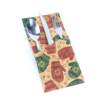 Christmas Cork Placemats and Cutlery Pockets Set